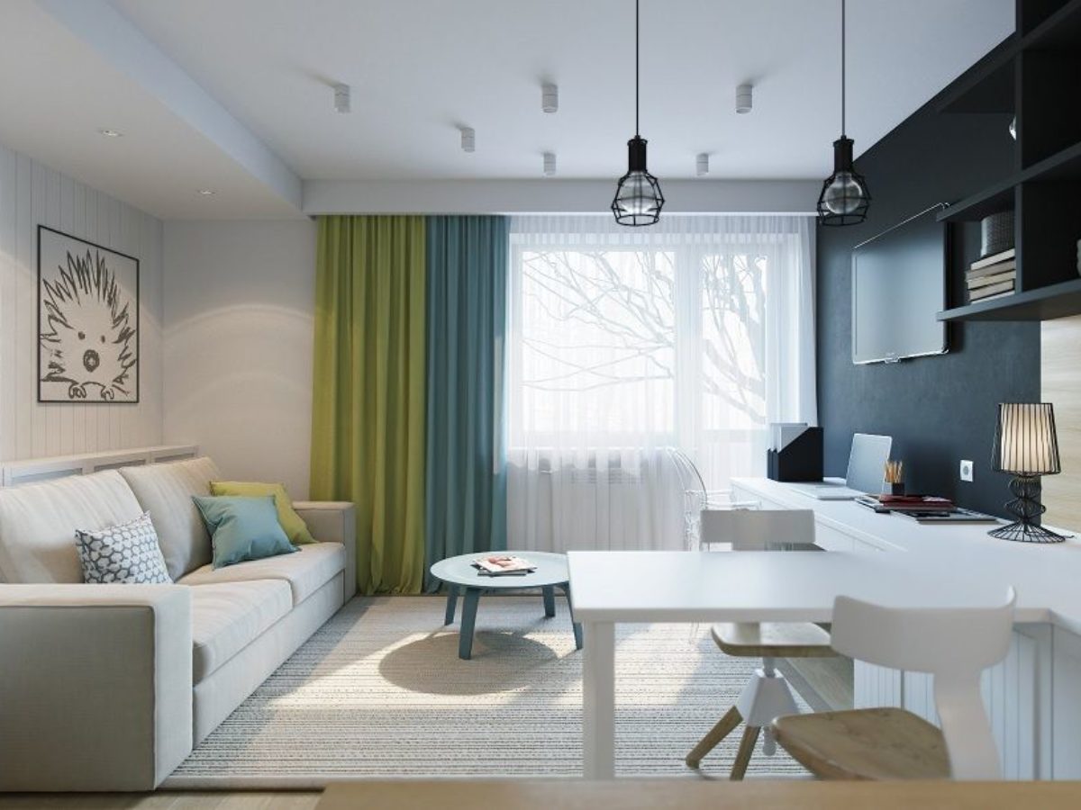 Дизайн: современная гостиная 25 м² - WikiHome