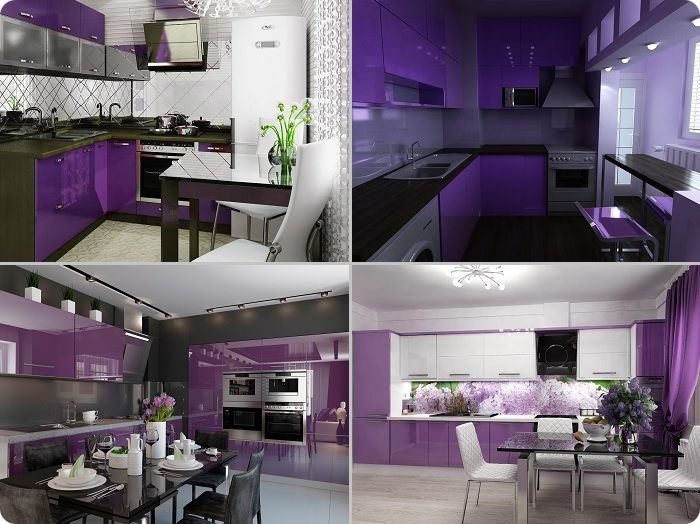 Кухни в фиолетовом цвете.