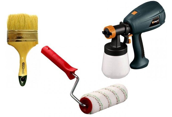 Инструменты, которые потребуются при нанесении силиконовой краски.