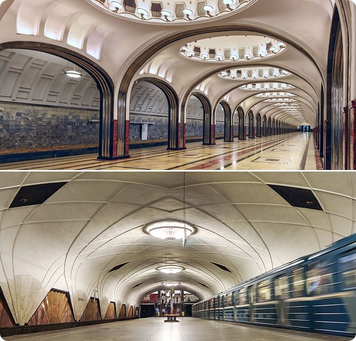 Станции метрополитена «Маяковская» и «Аэропорт».